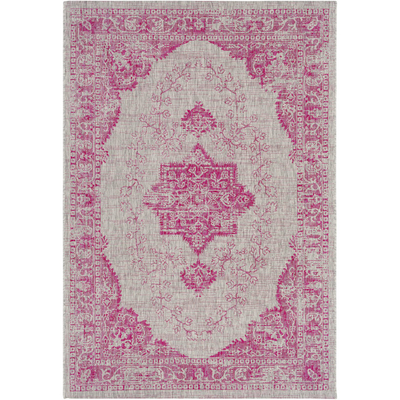 Mistana Laurine Floral And Plants Bright Pink Indoor